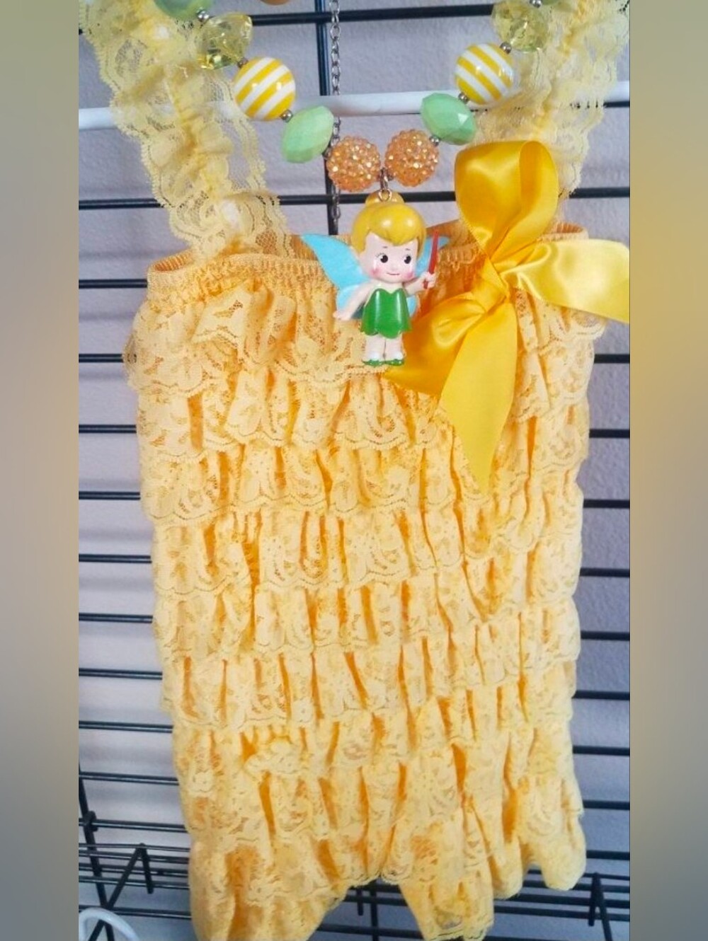Baby Girl Yellow Lace Ruffle Romper